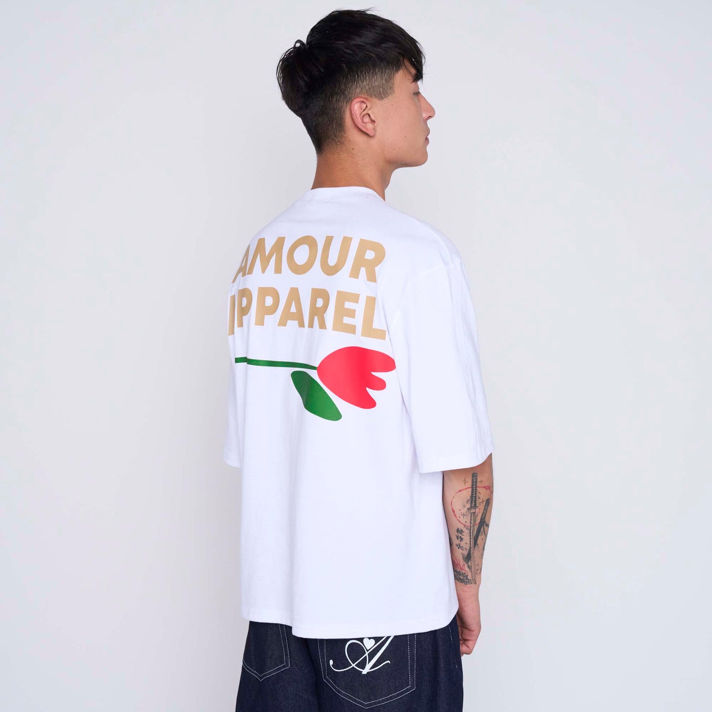 T-Shirt Boxy Rose White